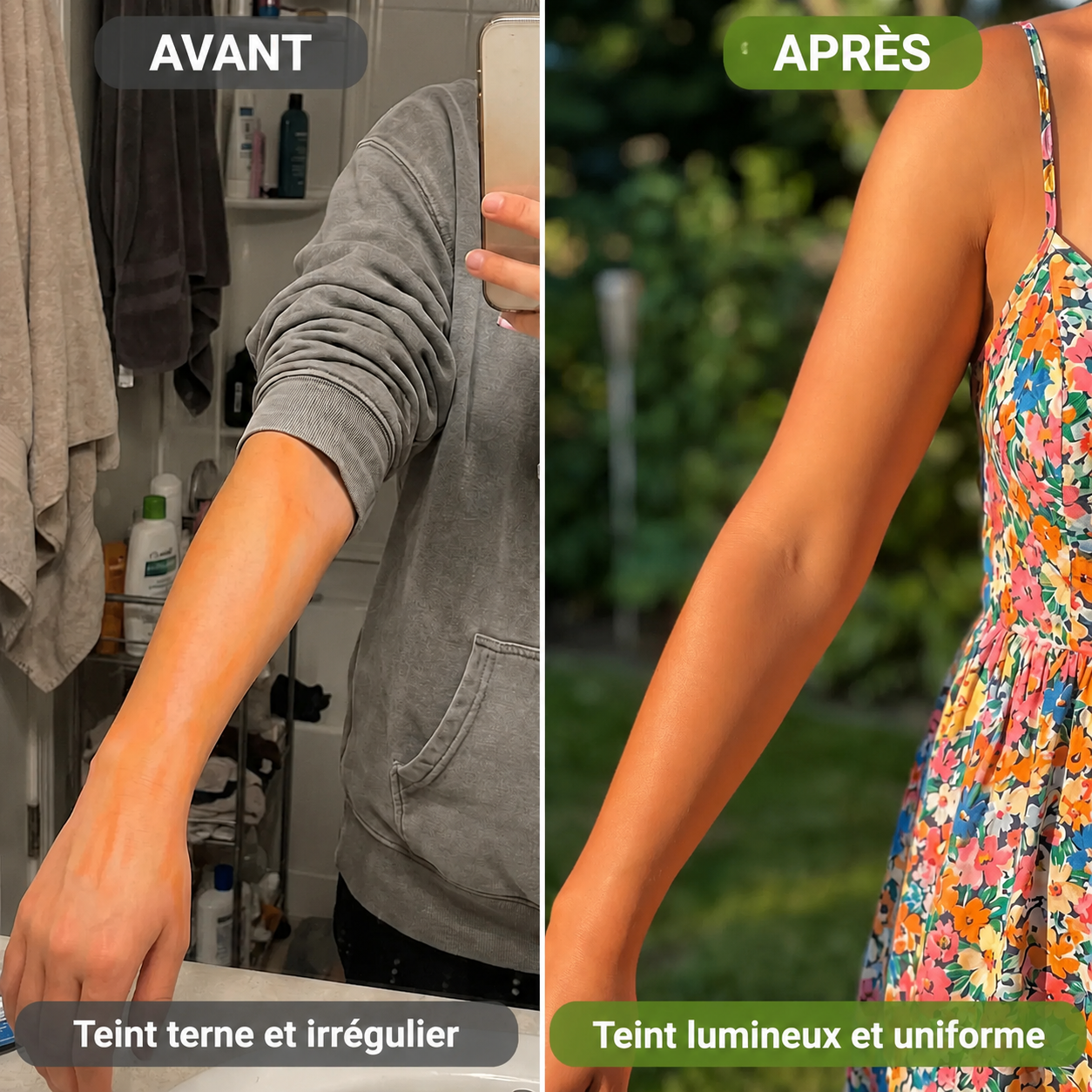 Femme souriante tenant un haut de bikini